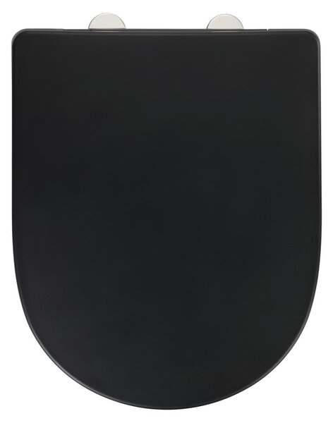 Fekete wc-ülőke automata záródással 35,5 x 44 cm O.novo - Wenko