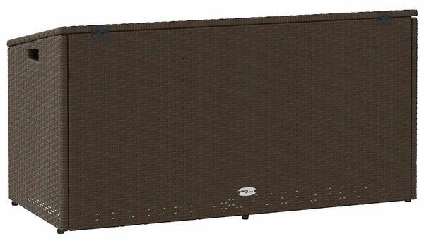 Barna polyrattan kerti tárolóláda 110x50x58 cm