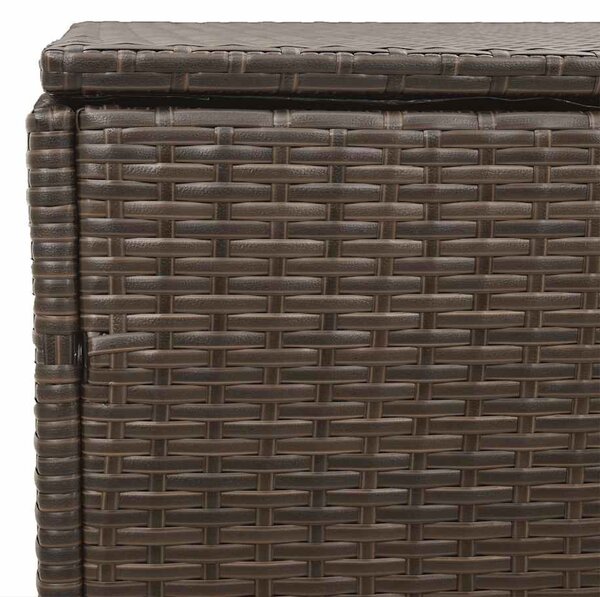 Barna polyrattan kerti tárolóláda 110x50x58 cm