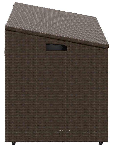 Barna polyrattan kerti tárolóláda 110x50x58 cm