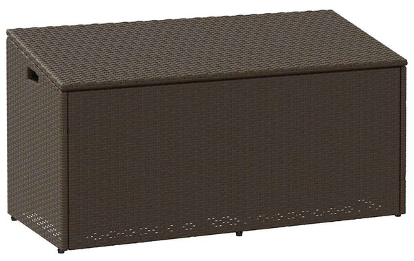 Barna polyrattan kerti tárolóláda 110x50x58 cm
