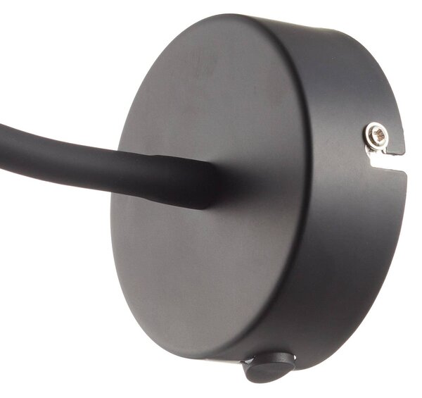 IDEAL LUX Focus rugalmas LED fali lámpa, fekete, Fekete, Hálószoba, fém, Modern