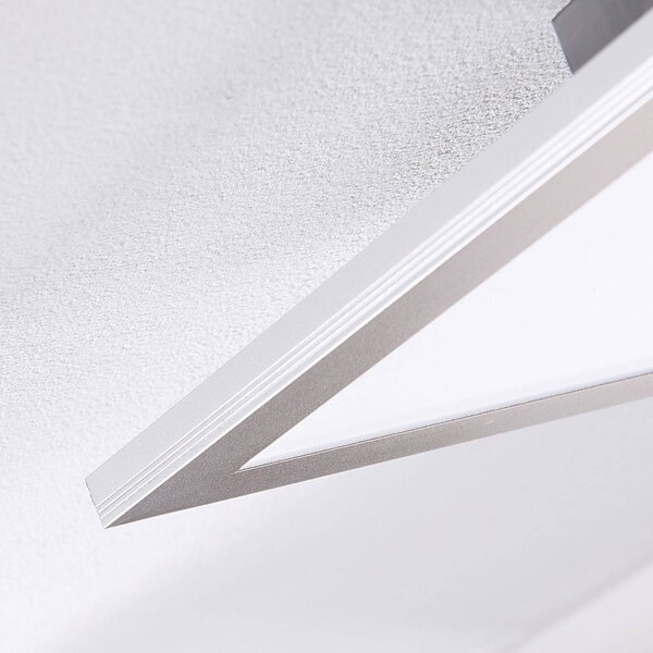 Lindby LED panel Livel, 4000K, 80 cm x 30 cm, ezüst, fém, Alu / szürke / cink, Konyha, Műanyag, Modern