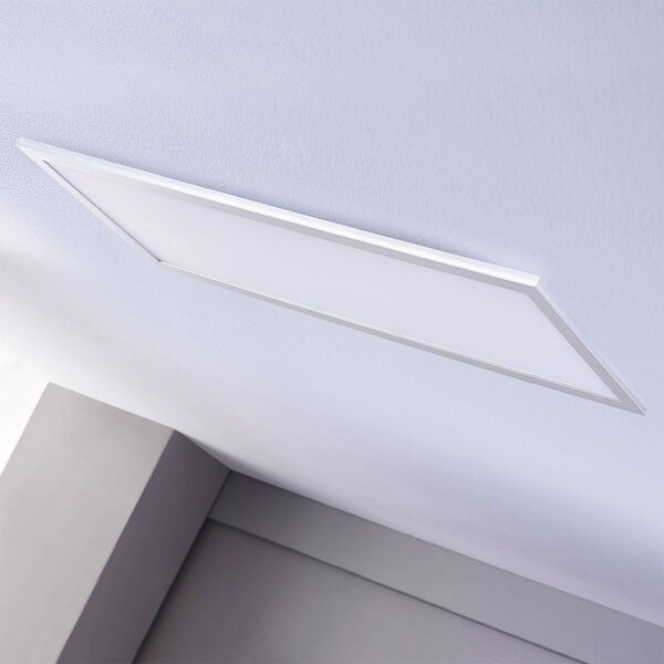 Lindby LED panel Livel, 4000K, 80 cm x 30 cm, ezüst, fém, Alu / szürke / cink, Konyha, Műanyag, Modern