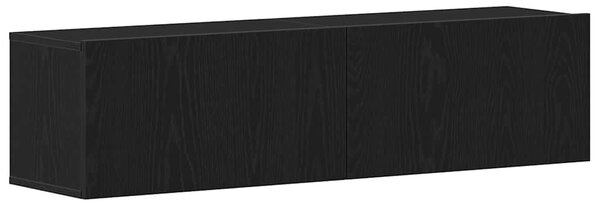 Fekete tölgy színű szerelt fa TV-szekrény 120x30x30,5 cm