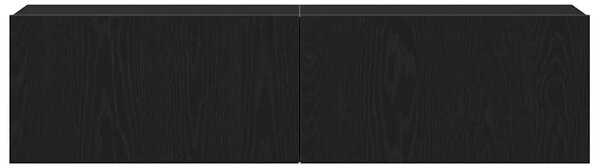 Fekete tölgy színű szerelt fa TV-szekrény 120x30x30,5 cm