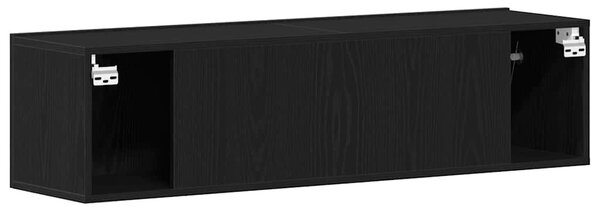 Fekete tölgy színű szerelt fa TV-szekrény 120x30x30,5 cm