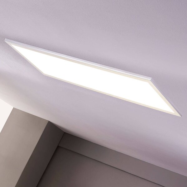 Lindby LED panel Livel, 4000K, 80 cm x 30 cm, ezüst, fém, Alu / szürke / cink, Konyha, Műanyag, Modern