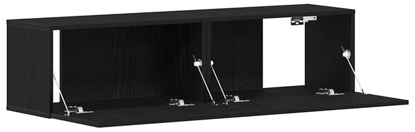 Fekete tölgy színű szerelt fa TV-szekrény 120x30x30,5 cm