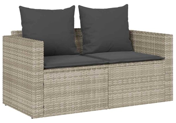 5 részes polyrattan kerti kanapé garnitúra párnákkal stackable
