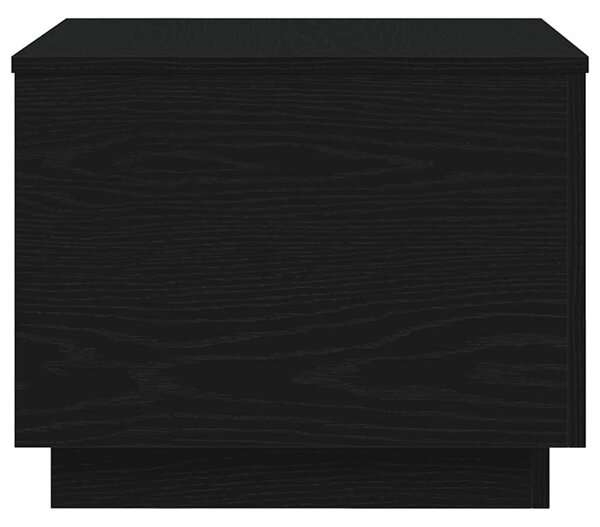 Fekete tölgyszínű dohányzóasztal LED-lámpákkal 50 x 50 x 40 cm