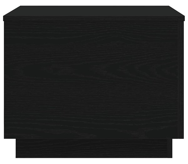 Fekete tölgyszínű dohányzóasztal LED-lámpákkal 50 x 50 x 40 cm