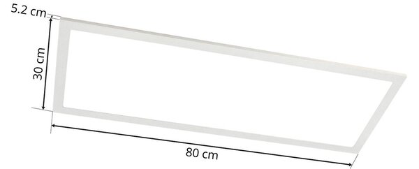 Lindby LED panel Livel, CCT, 80 cm x 30 cm, távvezérléssel, dimmelhető, Alu / szürke / cink, Konyha, Alumínium, Modern