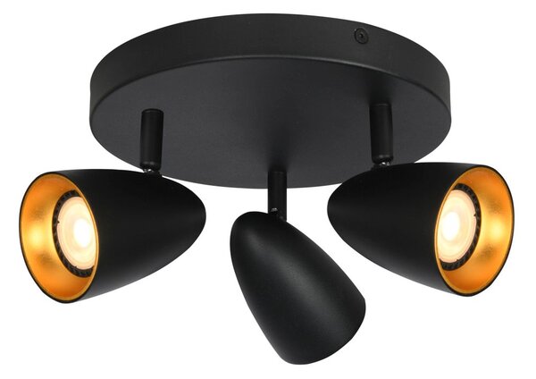 Italux modern spot lámpa tino fekete arany itxspl-36748-3r-bkgd