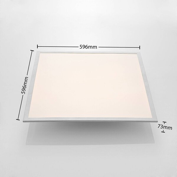Lindby LED panel Stenley, 4000 K, 60 cm x cm, ezüst/fehér, Fehér / opál, Konyha, Műanyag, Modern