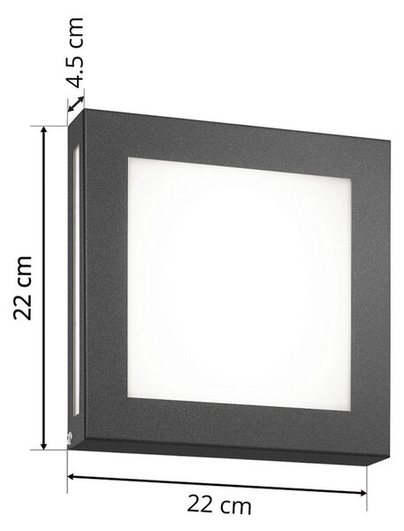 CMD Érzékelős LED kültéri lámpa AquaLegendo Mini, Fekete, Rozsdamentes acél, Modern