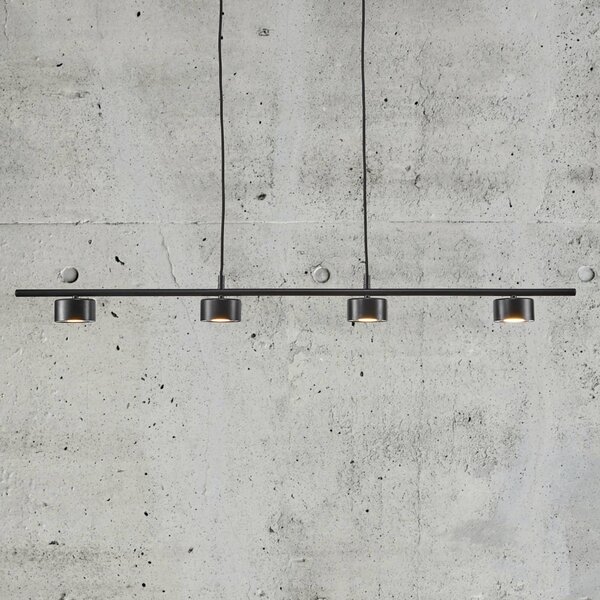 Nordlux Clyde LED függőlámpa, négy izzós, egyenes, dimmelhető, Fekete, Nappali / Étkező, fém, Modern