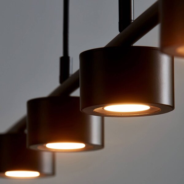 Nordlux Clyde LED függőlámpa, négy izzós, egyenes, dimmelhető, Fekete, Nappali / Étkező, fém, Modern
