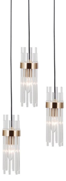 Italux modern függeszték taraso matt fekete átlátszó arany itxpnd-40760-3-bkhbr