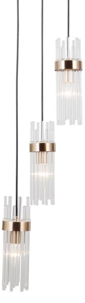 Italux modern függeszték taraso matt fekete átlátszó arany itxpnd-40760-3-bkhbr