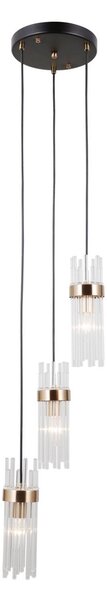 Italux modern függeszték taraso matt fekete átlátszó arany itxpnd-40760-3-bkhbr