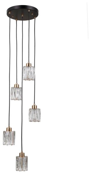 Italux modern függeszték torno matt fekete átlátszó arany itxpnd-40813-5rbkhbr