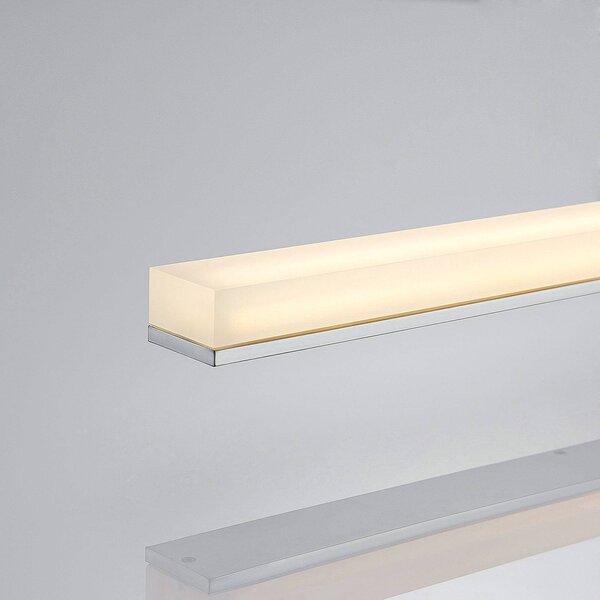 Lindby LED fürdőszobai mennyezeti lámpa Levke, 75 cm, fényerőszabályzó, IP44, dimmelhető, Króm / ezüst, Fürdőszoba, Műanyag, Modern