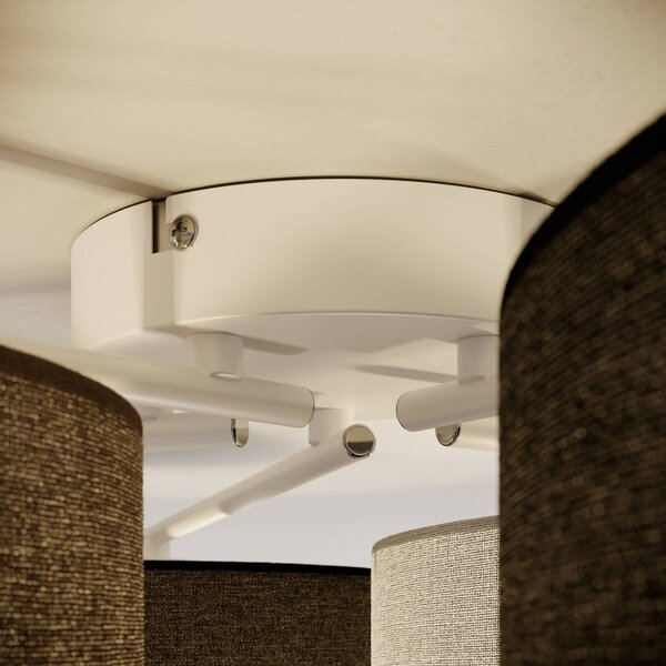 Trio Lighting mennyezeti lámpa Hotel öt textil ernyővel, dimmelhető, Nappali / Étkező, Textil / szövet / selyem, Modern