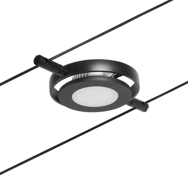 Paulmann Wire RoundMac LED kábelrendszer 5 izzós, fekete, Fekete, Folyosó, fém, Modern