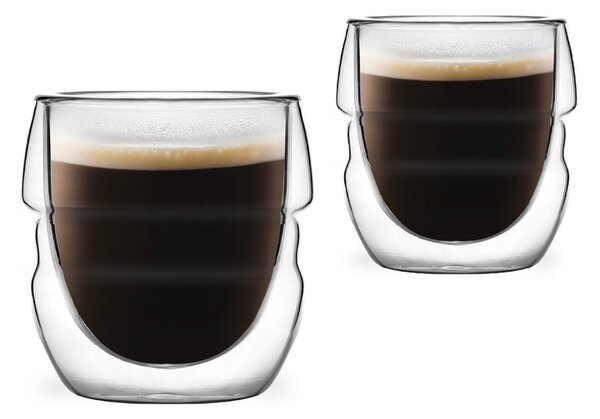 Üveg eszpresszó-duplafalú csésze szett 2 db-os 70 ml Sferico – Vialli Design