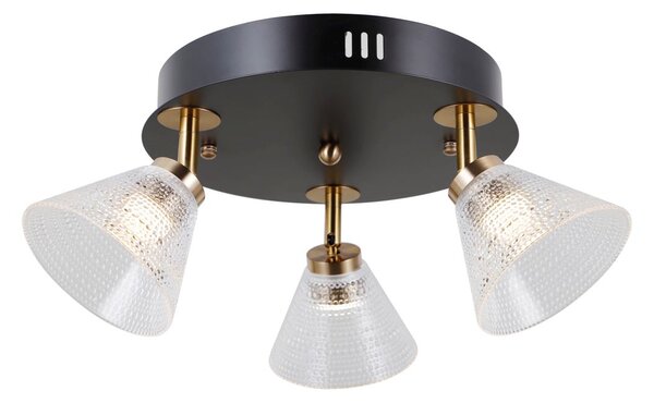 Italux modern spot lámpa orella matt fekete átlátszó arany itxwl-34393-3r-bkhbr