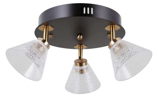 Italux modern spot lámpa orella matt fekete átlátszó arany itxwl-34393-3r-bkhbr
