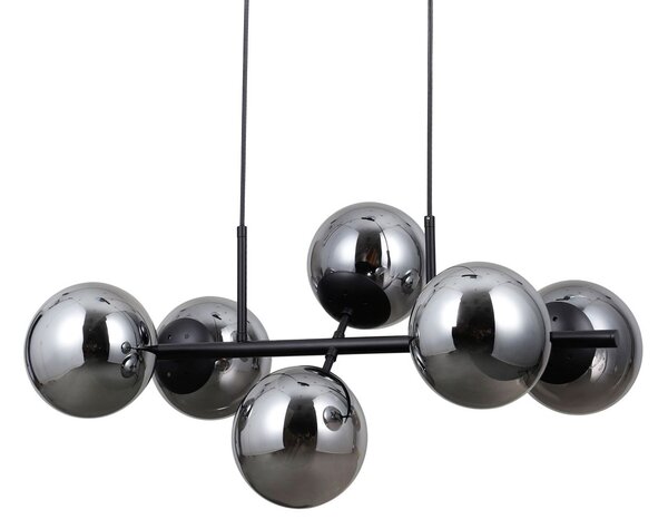 Italux modern függeszték molite matt fekete füstös itxpnd-1098-6-bk