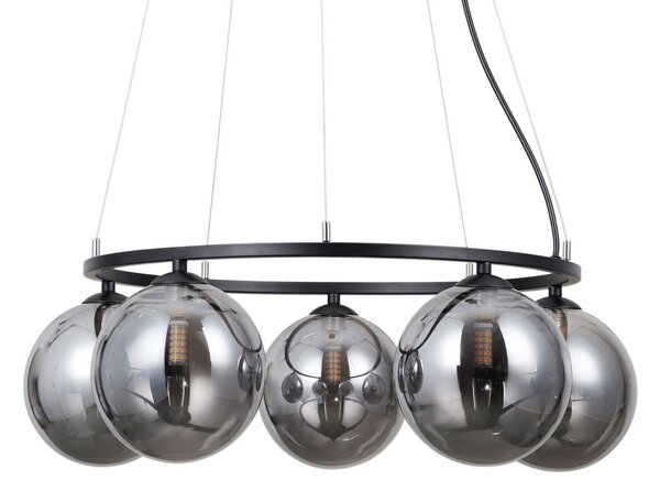 Italux modern függeszték molite matt fekete füstös itxpnd-1098-5r-bk