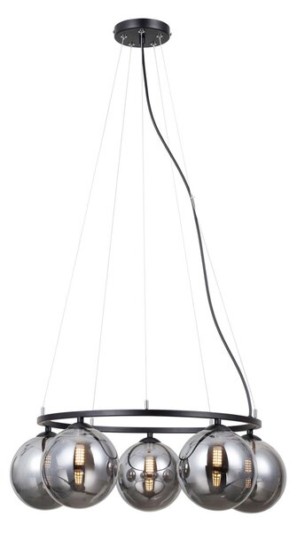 Italux modern függeszték molite matt fekete füstös itxpnd-1098-5r-bk
