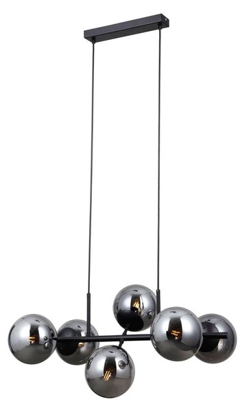Italux modern függeszték molite matt fekete füstös itxpnd-1098-6-bk