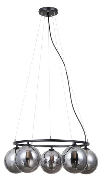 Italux modern függeszték molite matt fekete füstös itxpnd-1098-5r-bk