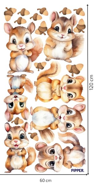 PIPPER. Textil falmatrica "Mókusok"