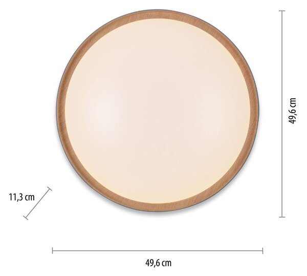 Q-Smart-Home Paul Neuhaus Q-EMILIA LED mennyezeti világítás, szürke/fa, dimmelhető, Alu / szürke / cink, Nappali / Étkező, fém