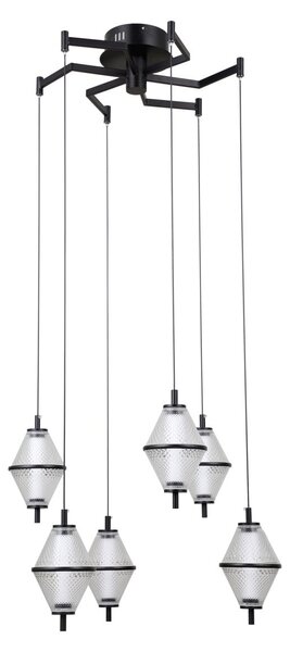 Italux modern függeszték fuente króm matt fekete átlátszó itxpnd-34395-6-bk