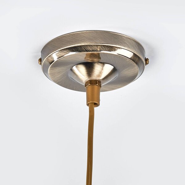 Searchlight Függő lámpa Fisherman Ø 32 cm antik sárgaréz, dimmelhető, Bronz / antik sárgaréz, Nappali / Étkező, fém, Tengeri