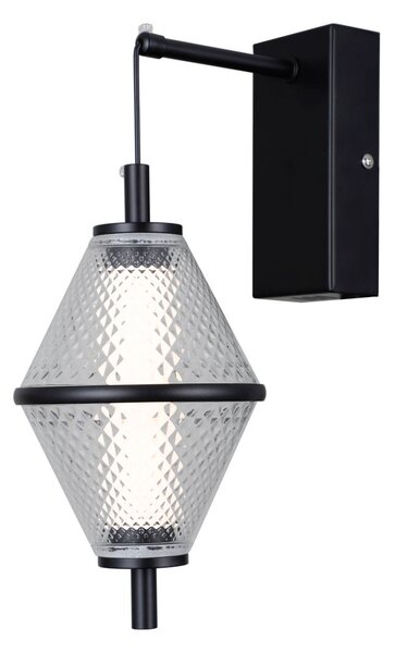 Italux modern fali lámpa fuente króm matt fekete átlátszó itxwl-34395-1-bk