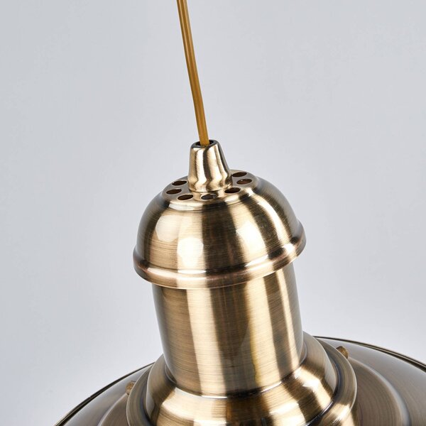 Searchlight Függő lámpa Fisherman Ø 32 cm antik sárgaréz, dimmelhető, Bronz / antik sárgaréz, Nappali / Étkező, fém, Tengeri