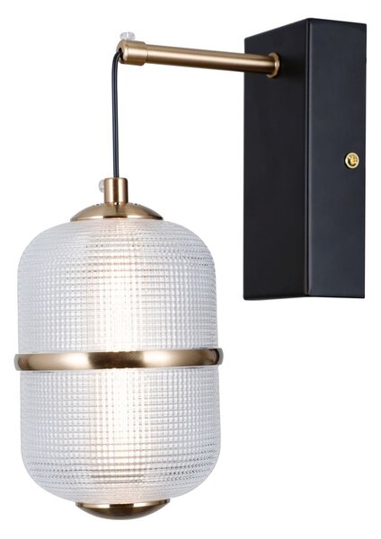 Italux modern fali lámpa alani matt fekete átlátszó arany itxwl-34375-1-bk