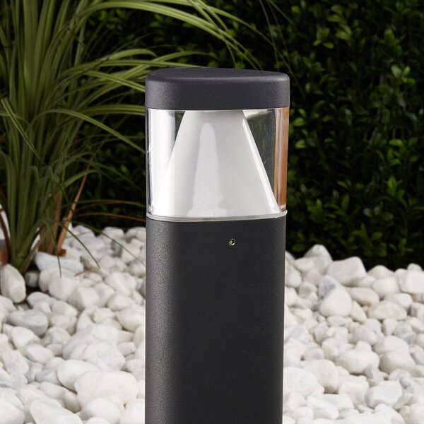 Lucande LED állólámpa Milou, magasság 30 cm, antracit, alumínium, Fekete, Alumínium, Modern