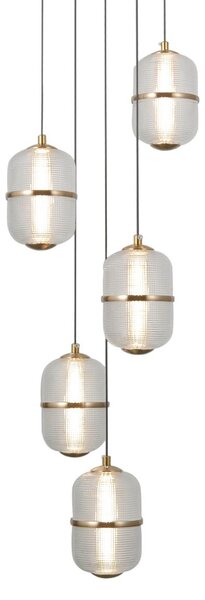 Italux modern függeszték alani matt fekete átlátszó arany itxpnd-34375-5-bk