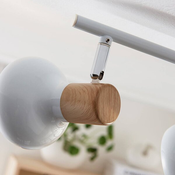 Lindby Fridolin mennyezeti spotlámpa, 50cm, 3 lámpás, fehér, fém, dimmelhető, Fehér / opál, Konyha, fém, Modern