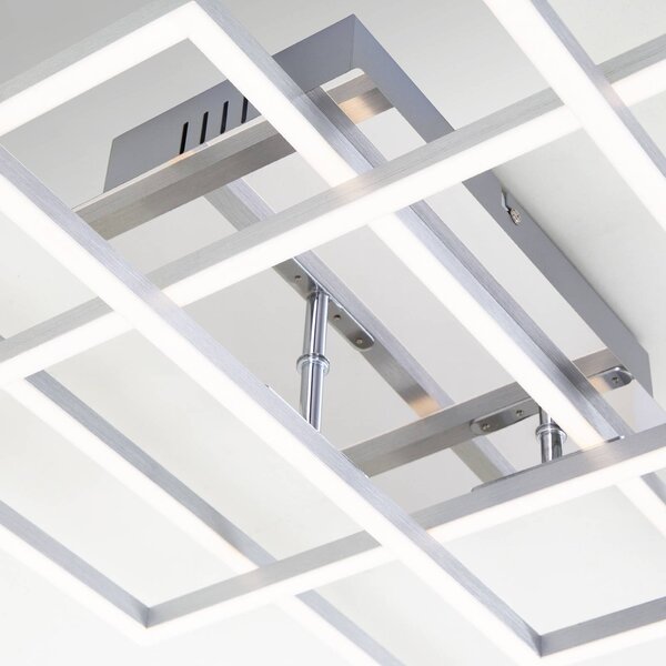 Briloner Frame mennyezeti lámpa téglalap 3-izzós CCT alu, dimmelhető, Alu / szürke / cink, Nappali / Étkező, fém, Modern