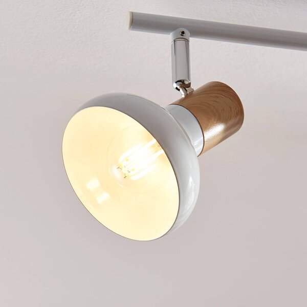 Lindby Fridolin mennyezeti spotlámpa, 50cm, 3 lámpás, fehér, fém, dimmelhető, Fehér / opál, Konyha, fém, Modern