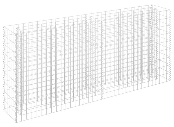 Gabion Magaságyás - Horganyzott Acél - 180x30x90 cm
